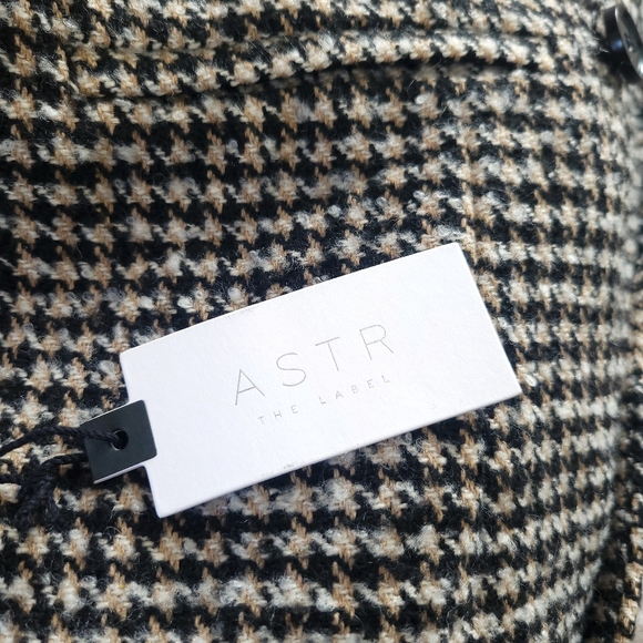 ASTR Houndstooth Wool Blend Cropped Oversized Double Breasted Blazer Jac… - Picture 11 of 16